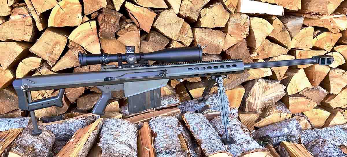 A Barrett M107A1 was used to test the .50 BMG. This was an early military-grade, all steel version of the company’s recoil-operated semiautomatic rifle. Barrett was one of the very first to offer a shoulder-fire .50 BMG rifle for civilian use.